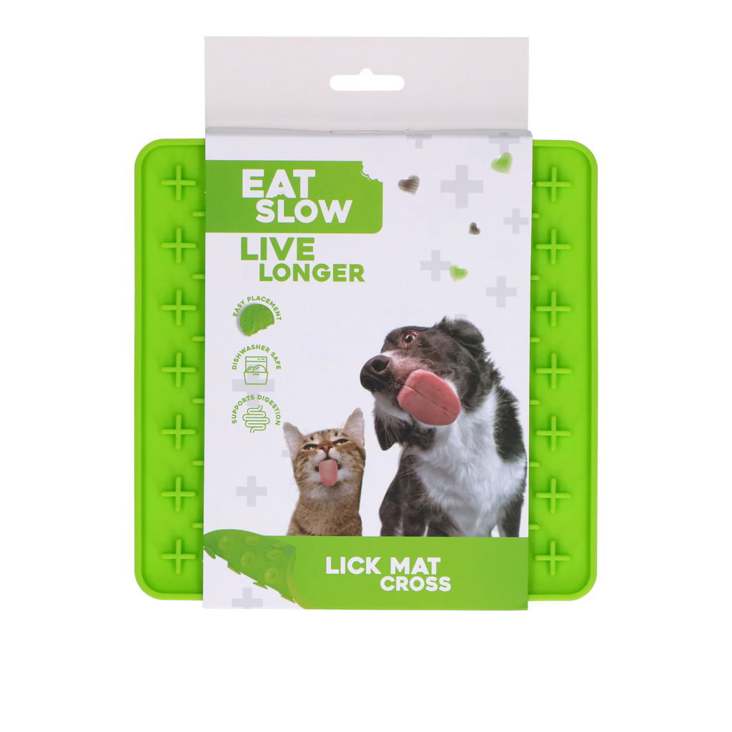 Eat Slow Live Longer Lick Mat Cross Groen 2025 Eat Slow Live Longer Lick Mat Cross Groen