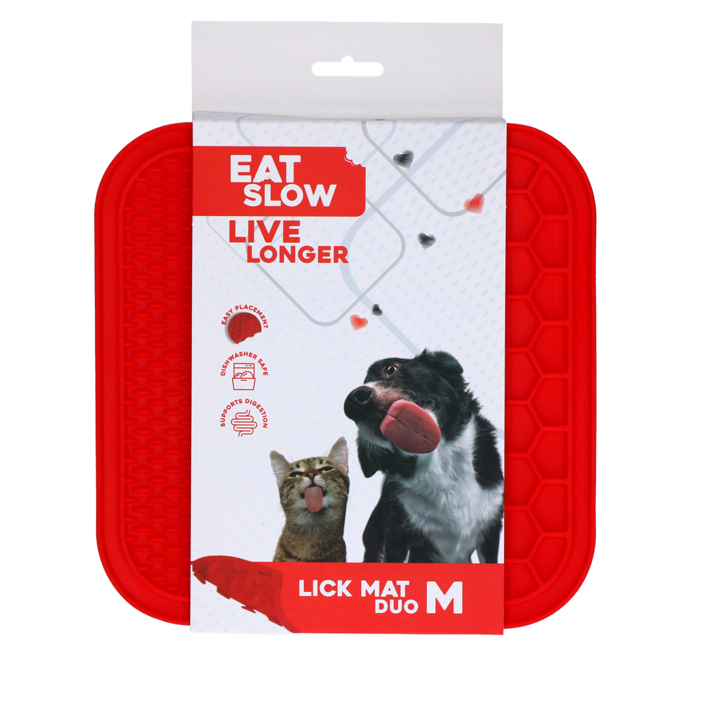 Eat Slow Live Longer Lick Mat Duo M Rood 2025 Eat Slow Live Longer Lick Mat Duo M Rood