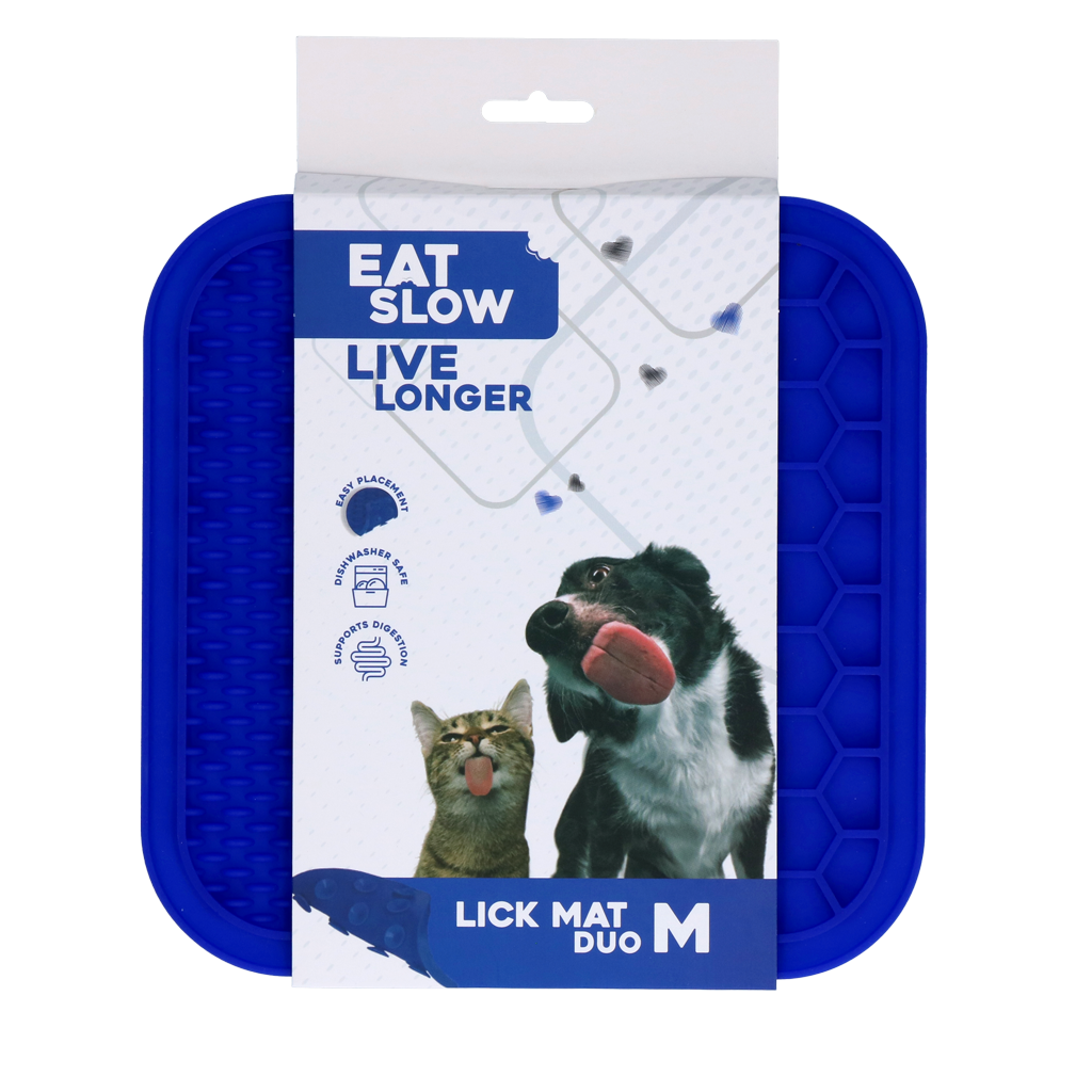 Eat Slow Live Longer Lick Mat Duo M Blauw 2025 Eat Slow Live Longer Lick Mat Duo M Blauw