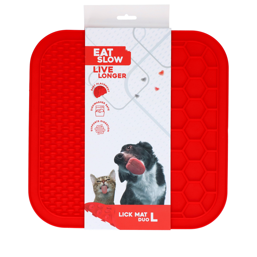 Eat Slow Live Longer Lick Mat Duo L Rood 2025 Eat Slow Live Longer Lick Mat Duo L Rood