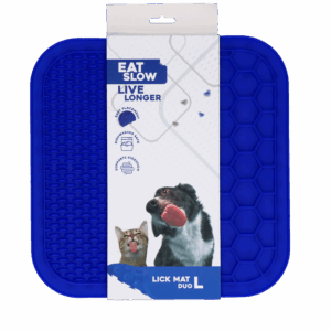 Eat Slow Live Longer Lick Mat Duo L Blauw