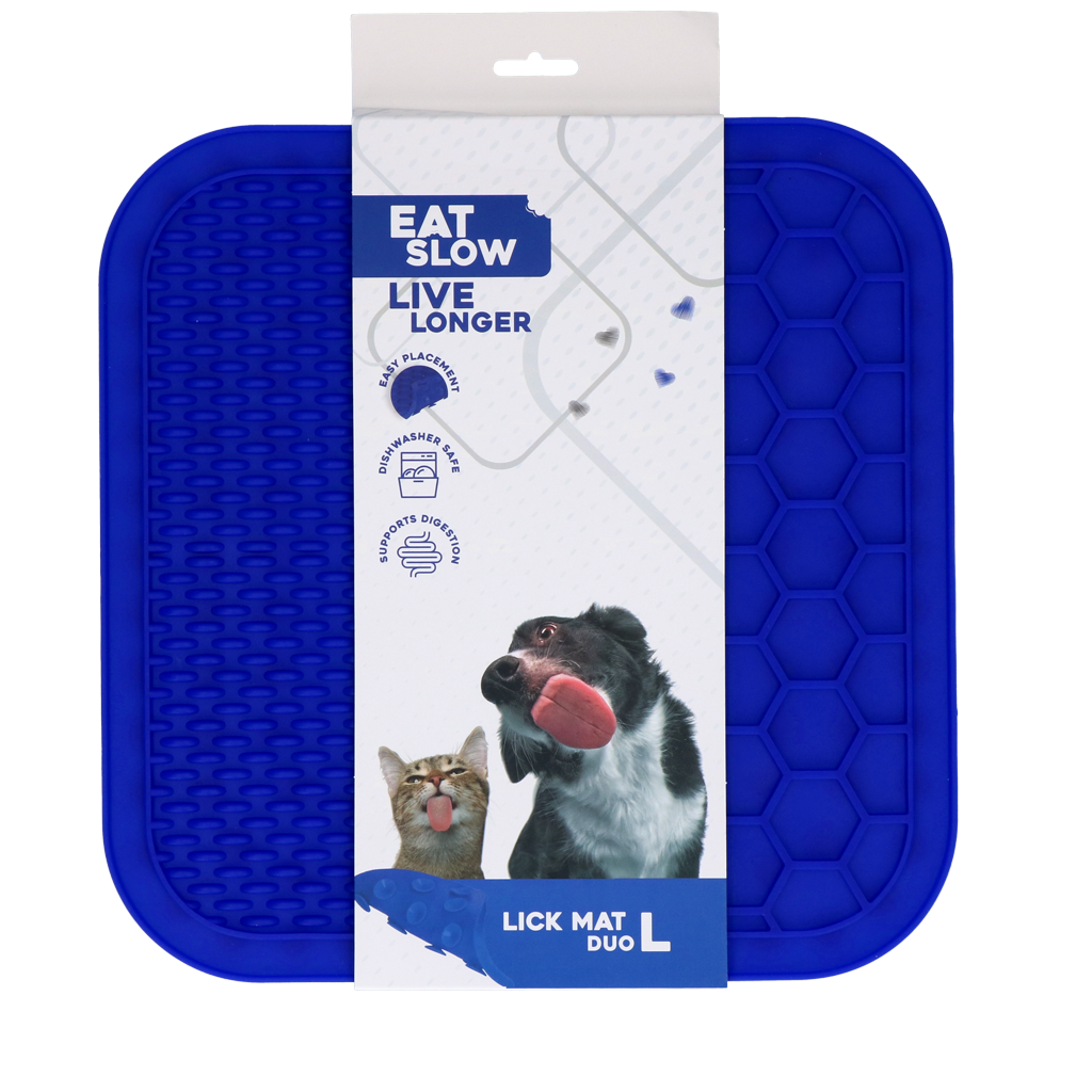 Eat Slow Live Longer Lick Mat Duo L Blauw 2025 Eat Slow Live Longer Lick Mat Duo L Blauw