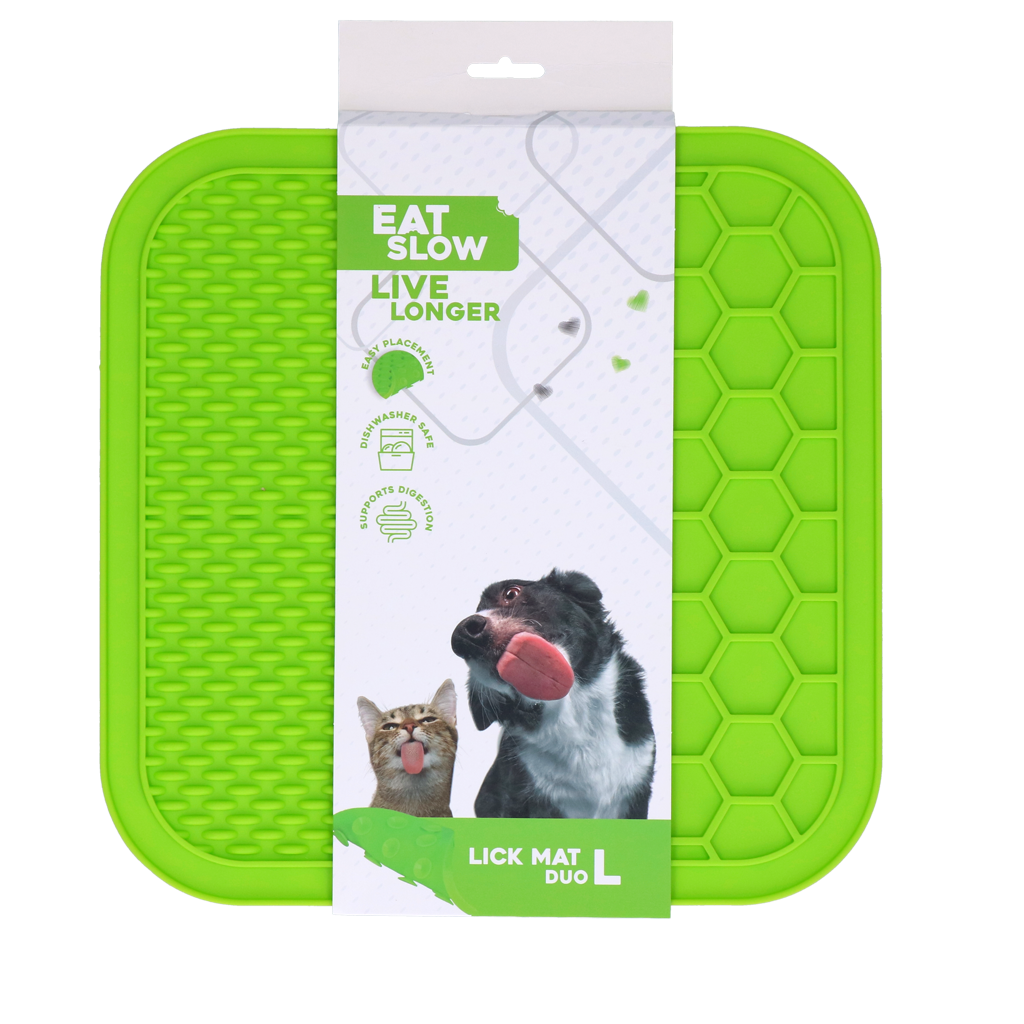 Eat Slow Live Longer Lick Mat Duo L Groen 2025 Eat Slow Live Longer Lick Mat Duo L Groen