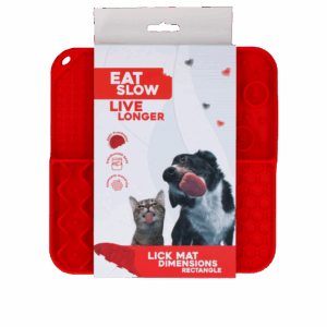 Eat Slow Live Longer Lick Mat Dimensions Rectangle Rood