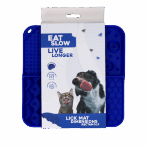 Eat Slow Live Longer Lick Mat Dimensions Rectangle Blauw