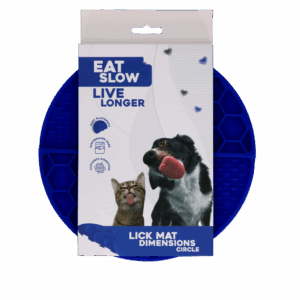 Eat Slow Live Longer Lick Mat Dimensions Circle Blauw