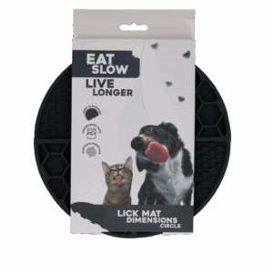 Eat Slow Live Longer Lick Mat Dimensions Circle Grijs