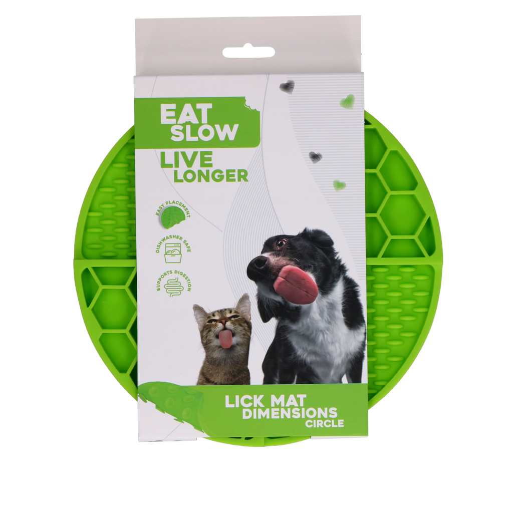 Eat Slow Live Longer Lick Mat Dimensions Circle Groen 2025 Eat Slow Live Longer Lick Mat Dimensions Circle Groen