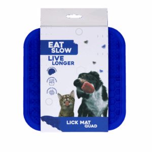 Eat Slow Live Longer Lick Mat Quad Blauw