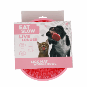 Eat Slow Live Longer Lick Mat Wobble Bowl Roze