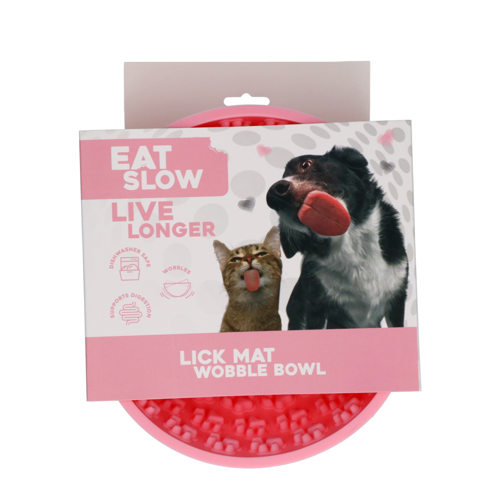 Eat Slow Live Longer Lick Mat Wobble Bowl Roze 2025 Eat Slow Live Longer Lick Mat Wobble Bowl Roze