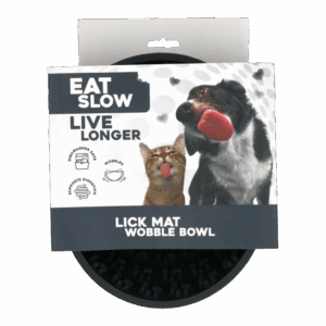 Eat Slow Live Longer Lick Mat Wobble Bowl Grijs