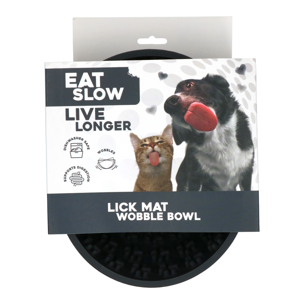 Eat Slow Live Longer Lick Mat Wobble Bowl Grijs 2025 Eat Slow Live Longer Lick Mat Wobble Bowl Grijs