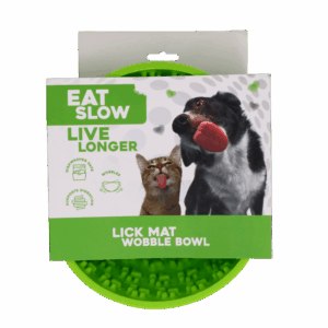 Eat Slow Live Longer Lick Mat Wobble Bowl Groen