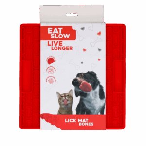 Eat Slow Live Longer Lick Mat Bones Rood