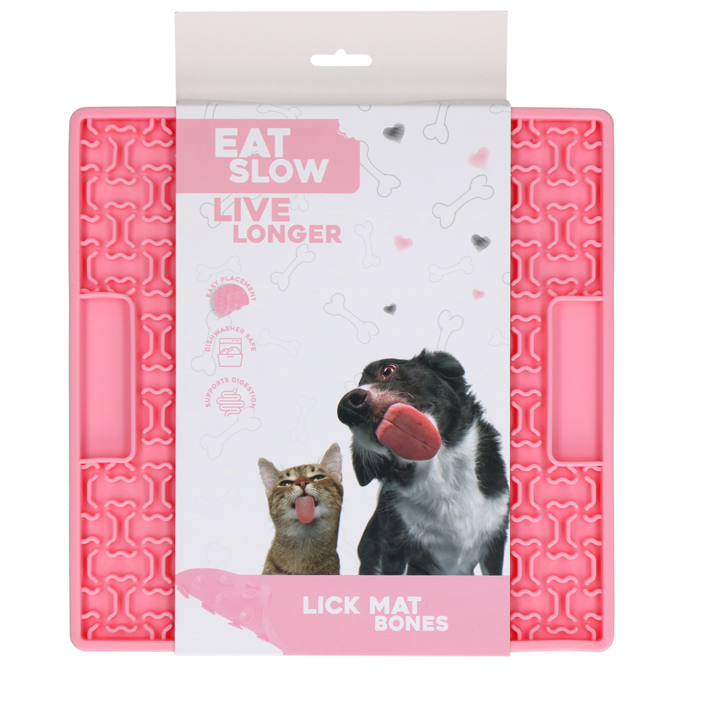Eat Slow Live Longer Lick Mat Bones Roze 2025 Eat Slow Live Longer Lick Mat Bones Roze