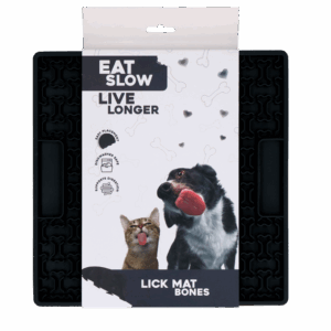 Eat Slow Live Longer Lick Mat Bones Grijs