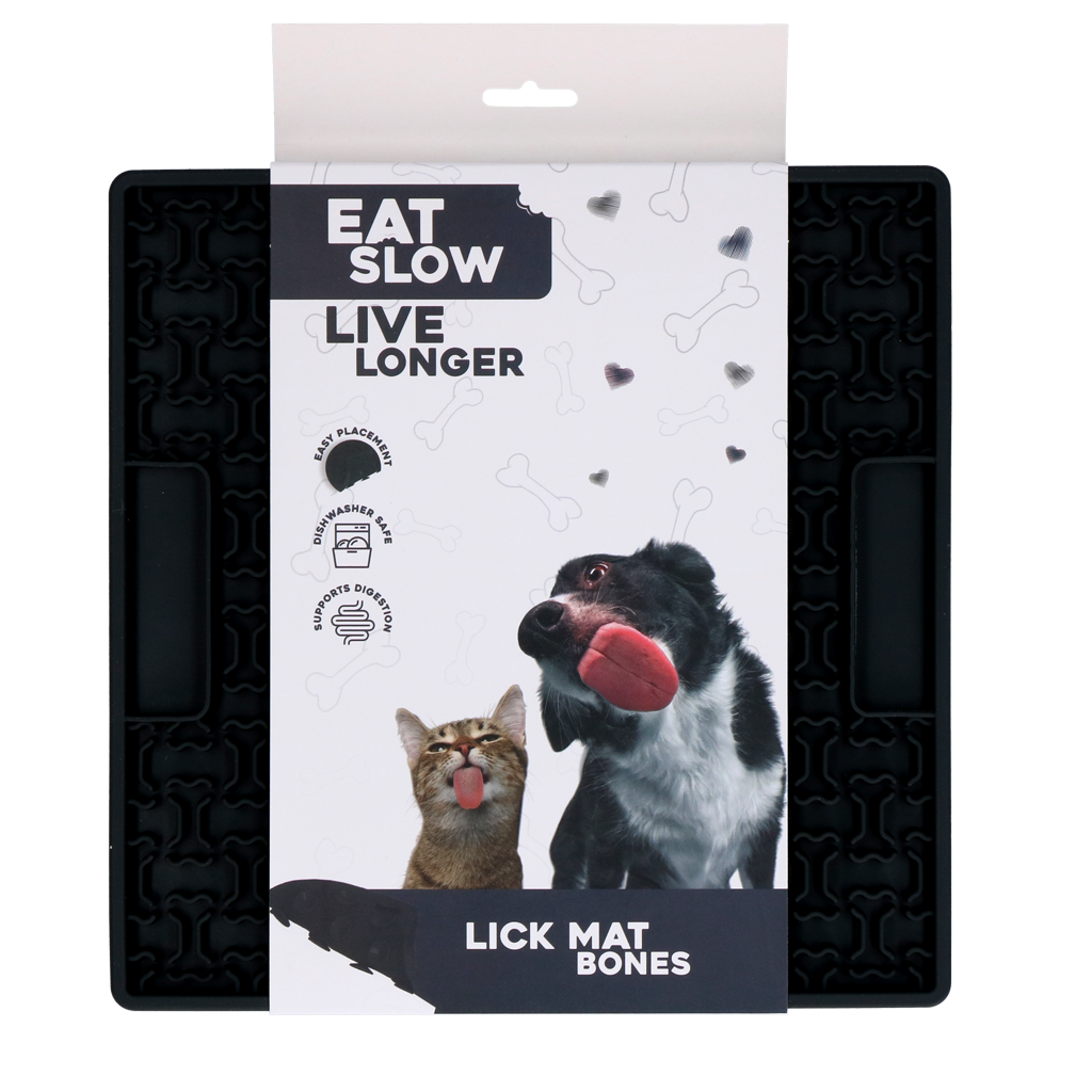 Eat Slow Live Longer Lick Mat Bones Grijs 2025 Eat Slow Live Longer Lick Mat Bones Grijs