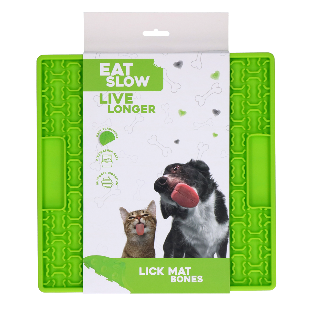Eat Slow Live Longer Lick Mat Bones Groen 2025 Eat Slow Live Longer Lick Mat Bones Groen