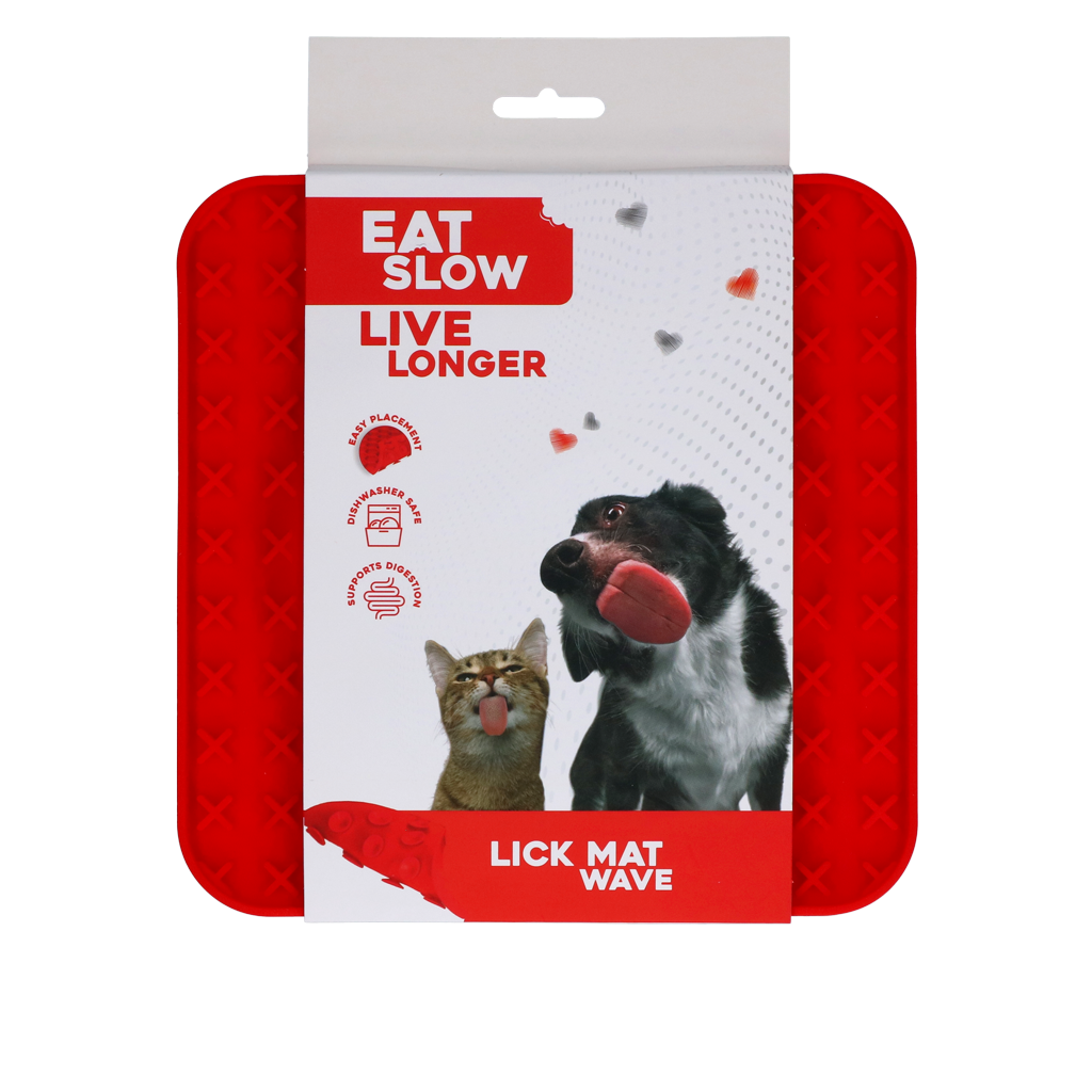 Eat Slow Live Longer Lick Mat Wave Rood 2025 Eat Slow Live Longer Lick Mat Wave Rood