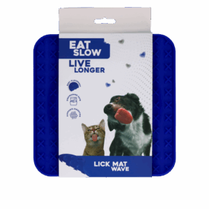 Eat Slow Live Longer Lick Mat Wave Blauw