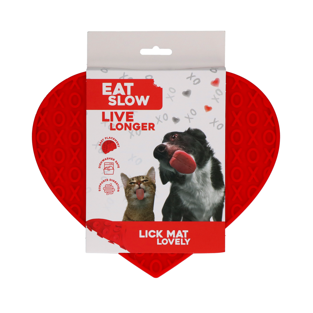 Eat Slow Live Longer Lick Mat Lovely Heart Rood 2025 Eat Slow Live Longer Lick Mat Lovely Heart Rood