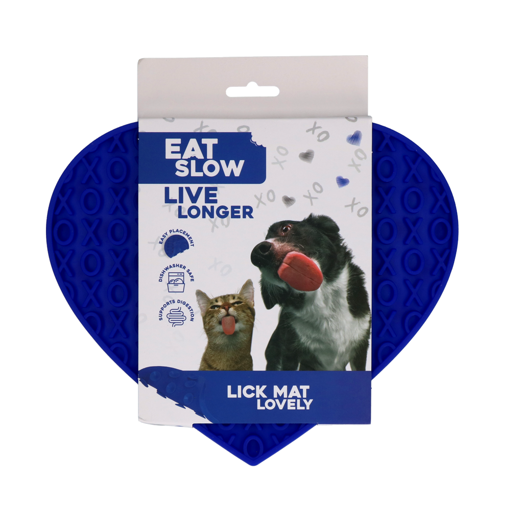 Eat Slow Live Longer Lick Mat Lovely Heart Blauw 2025 Eat Slow Live Longer Lick Mat Lovely Heart Blauw