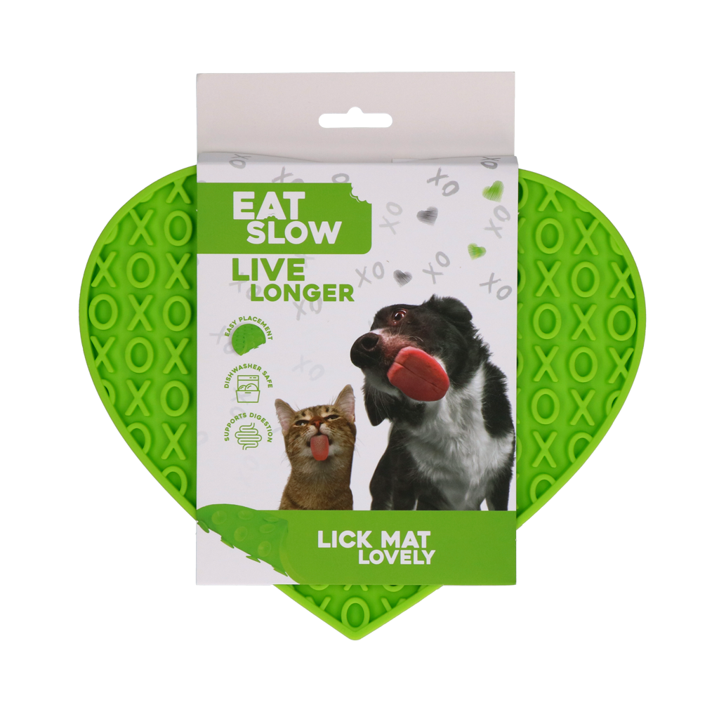 Eat Slow Live Longer Lick Mat Lovely Heart Groen 2025 Eat Slow Live Longer Lick Mat Lovely Heart Groen