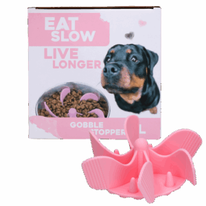 Eat Slow Live Longer Gobble Stopper Roze L