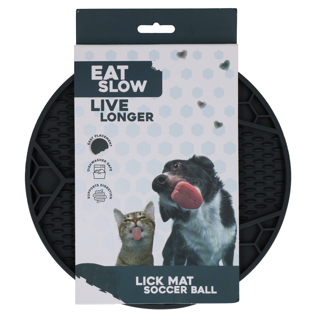 Eat Slow Live Longer Lick Mat Soccer Ball Grijs 2025 Eat Slow Live Longer Lick Mat Soccer Ball Grijs