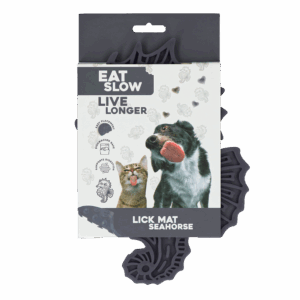 Eat Slow Live Longer Lick Mat Seahorse Grijs