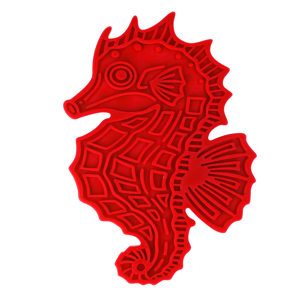Eat Slow Live Longer Lick Mat Seahorse Rood 2025 Eat Slow Live Longer Lick Mat Seahorse Rood - Afbeelding 2