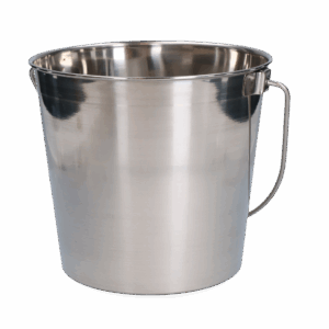 Emmer RVS met platte zijde 5,68 l