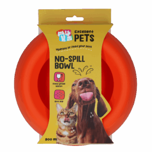Excellent Pets No-Spill Bowl 800ml Oranje M