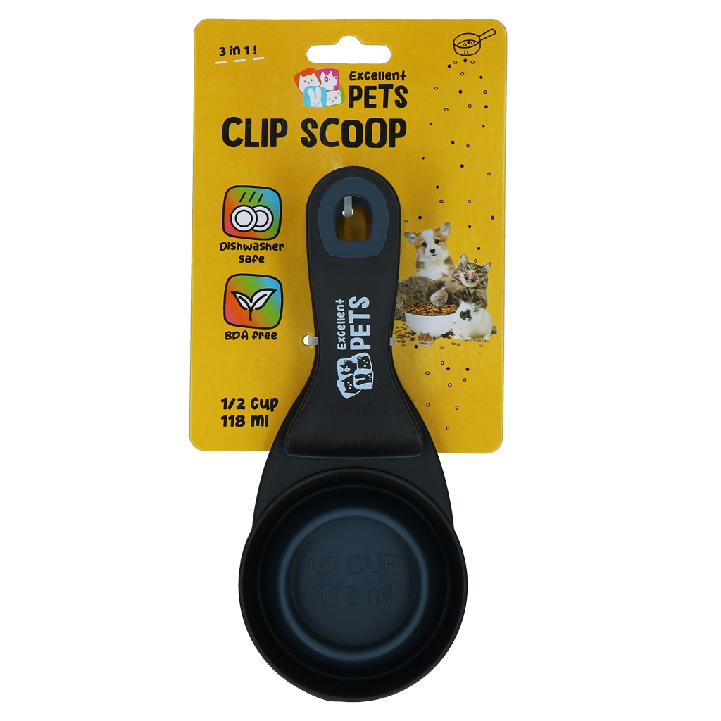 Excellent Pets Voerschep met Sluitclip 0,5 cup 2025 Excellent Pets Voerschep met Sluitclip 0,5 cup