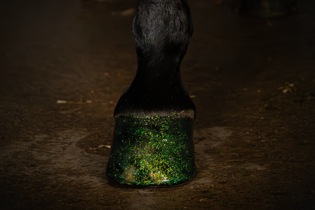 Excellent Horse Hi Gloss Glitter Hoof Polish Green 150 ml 2025 Excellent Horse Hi Gloss Glitter Hoof Polish Green 150 ml - Afbeelding 2