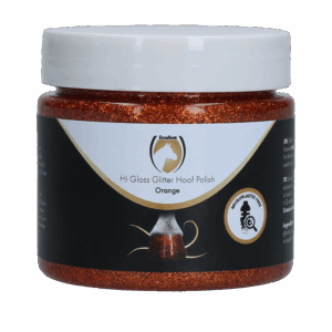 Excellent Horse Hi Gloss Glitter Hoof Polish Orange 150 ml