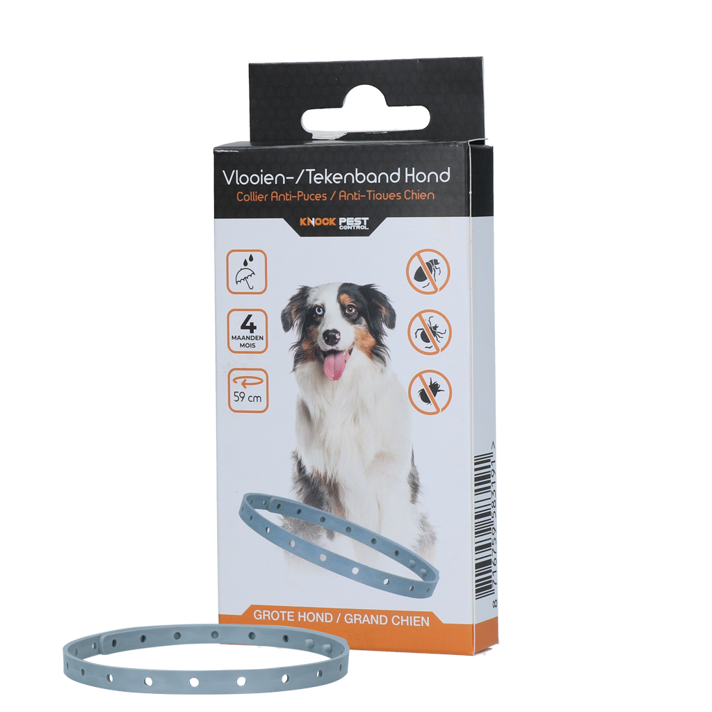 Knock Pest Vlooien/Tekenband Hond 59 cm NL/FR 2025 Knock Pest Vlooien/Tekenband Hond 59 cm NL/FR