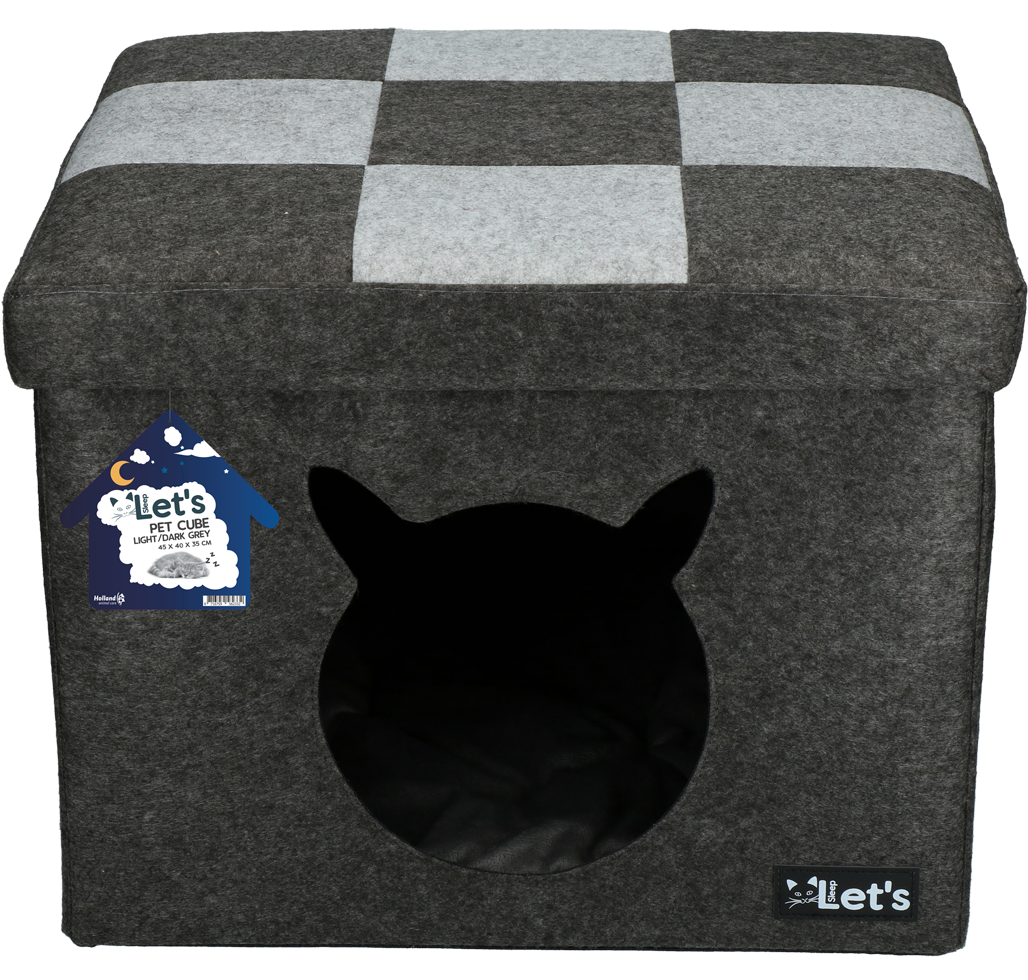 Let's sleep Pet Cube Licht/Donker Grijs 2025 Let's sleep Pet Cube Licht/Donker Grijs
