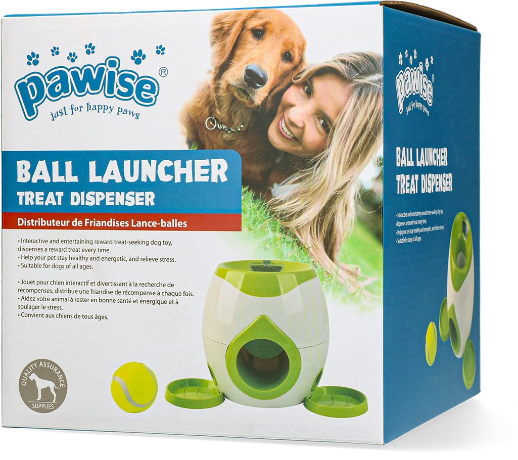 Pawise Ball Launcher Treat Dispenser 2025 Pawise Ball Launcher Treat Dispenser