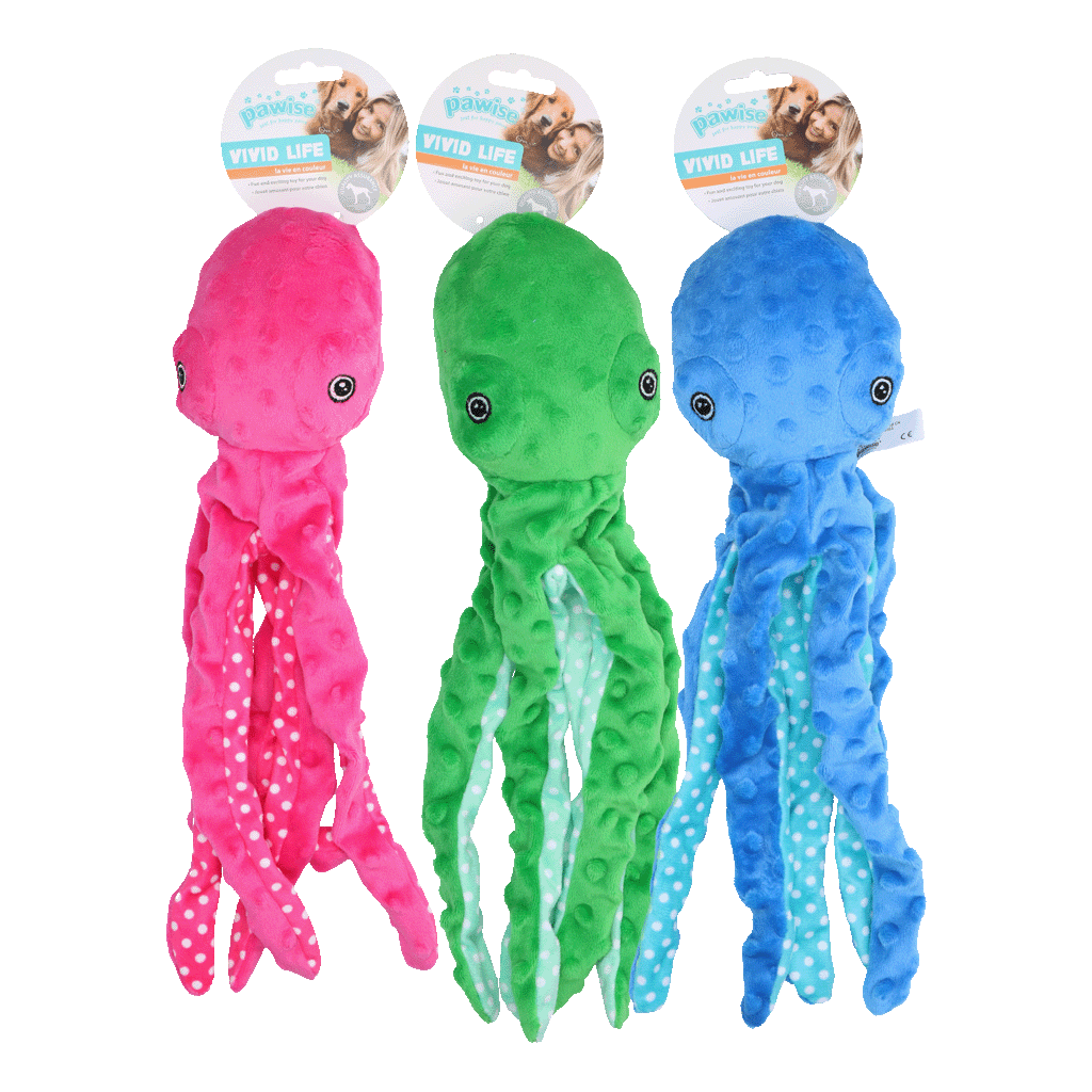 Pawise Multicolor Plush Octopus (3 colour assorted) L 2025 Pawise Multicolor Plush Octopus (3 colour assorted) L