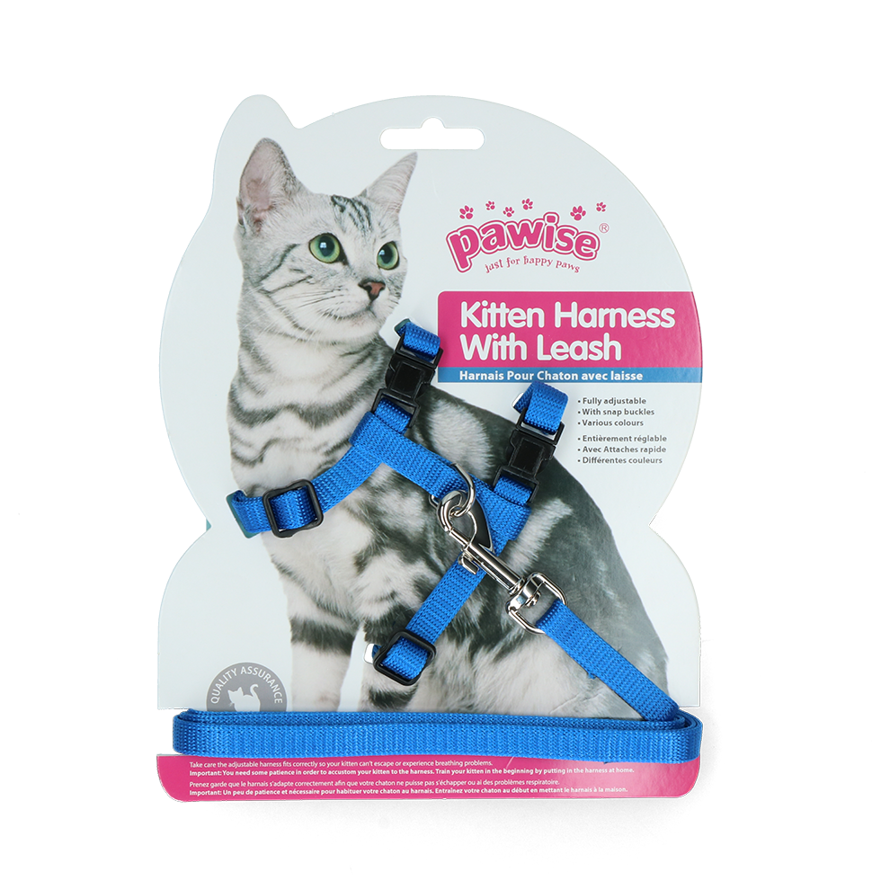 Pawise Kitten Harness With Leash Red/Blue S 2025 Pawise Kitten Harness With Leash Red/Blue S - Afbeelding 3