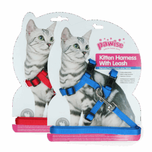 Pawise Kitten Harness With Leash Red/Blue S