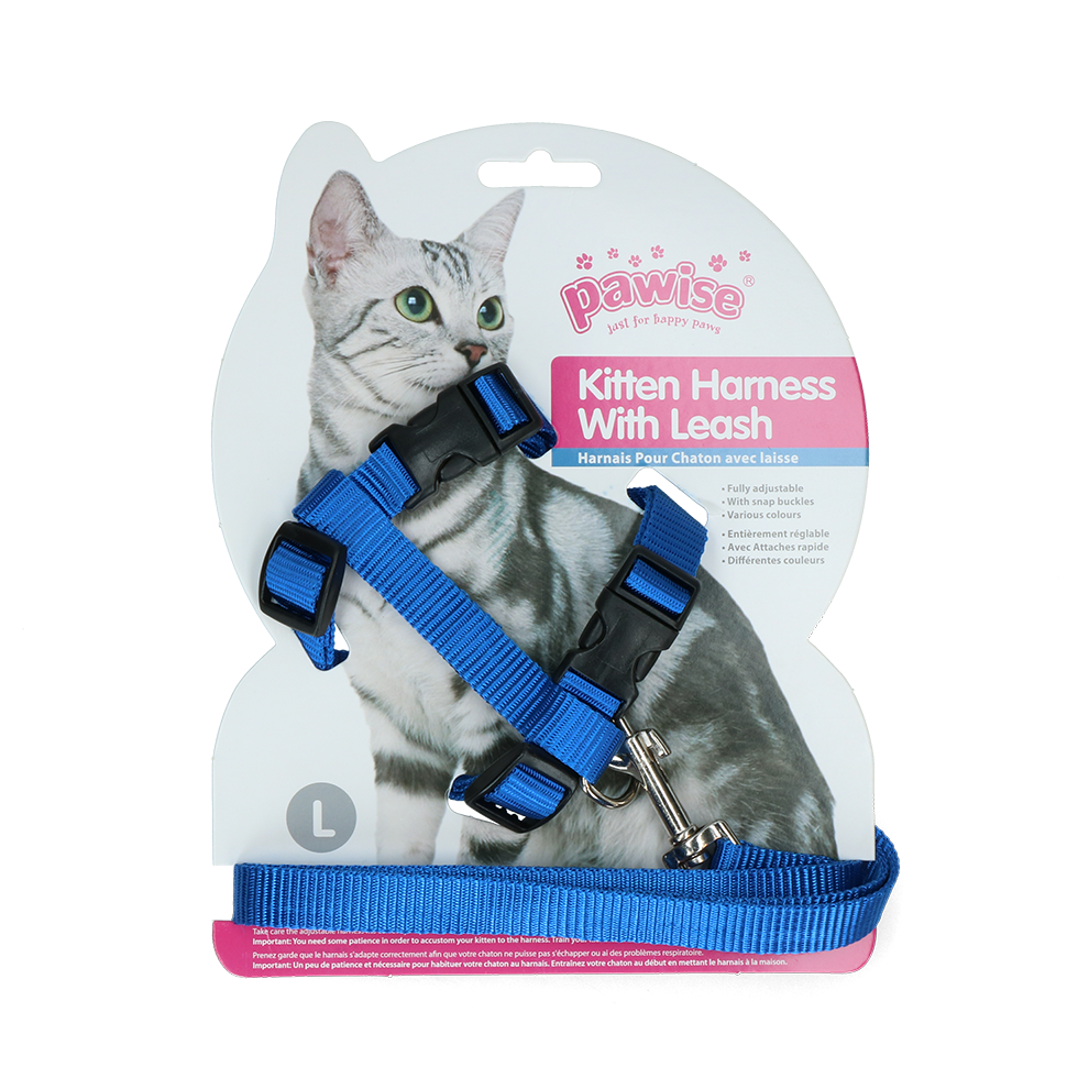 Pawise Kitten Harness With Leash Red/Blue L 2025 Pawise Kitten Harness With Leash Red/Blue L - Afbeelding 3