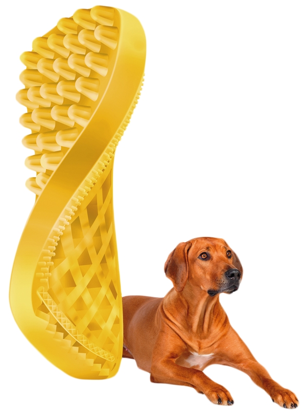 Pet+Me Dog Hair Brush Kort haar Geel 2025 Pet+Me Dog Hair Brush Kort haar Geel - Afbeelding 4