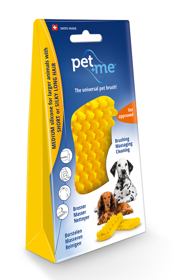 Pet+Me Dog Hair Brush Kort haar Geel 2025 Pet+Me Dog Hair Brush Kort haar Geel