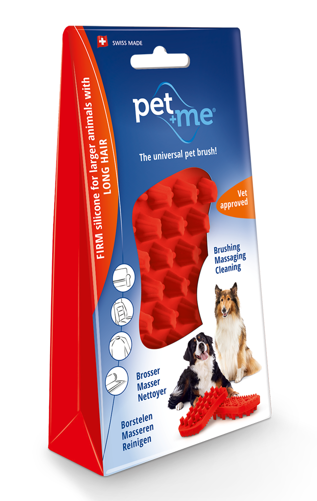 Pet+Me Dog Hair Brush Lang haar Rood 2025 Pet+Me Dog Hair Brush Lang haar Rood