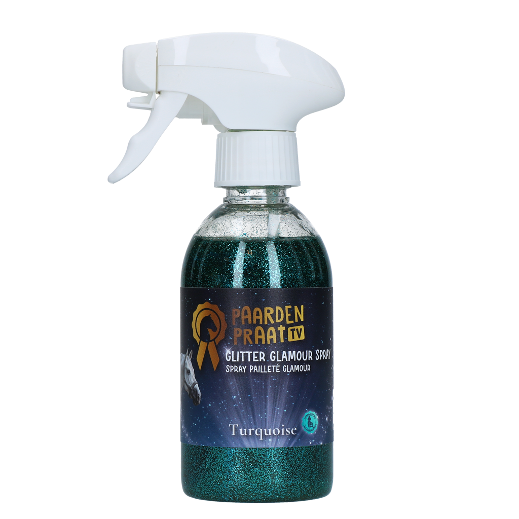 Paardenpraat TV Glitter Glamour Spray Turquoise 2025 Paardenpraat TV Glitter Glamour Spray Turquoise