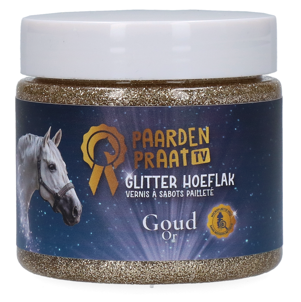 Paardenpraat TV Glitter Hoeflak Goud 2025 Paardenpraat TV Glitter Hoeflak Goud