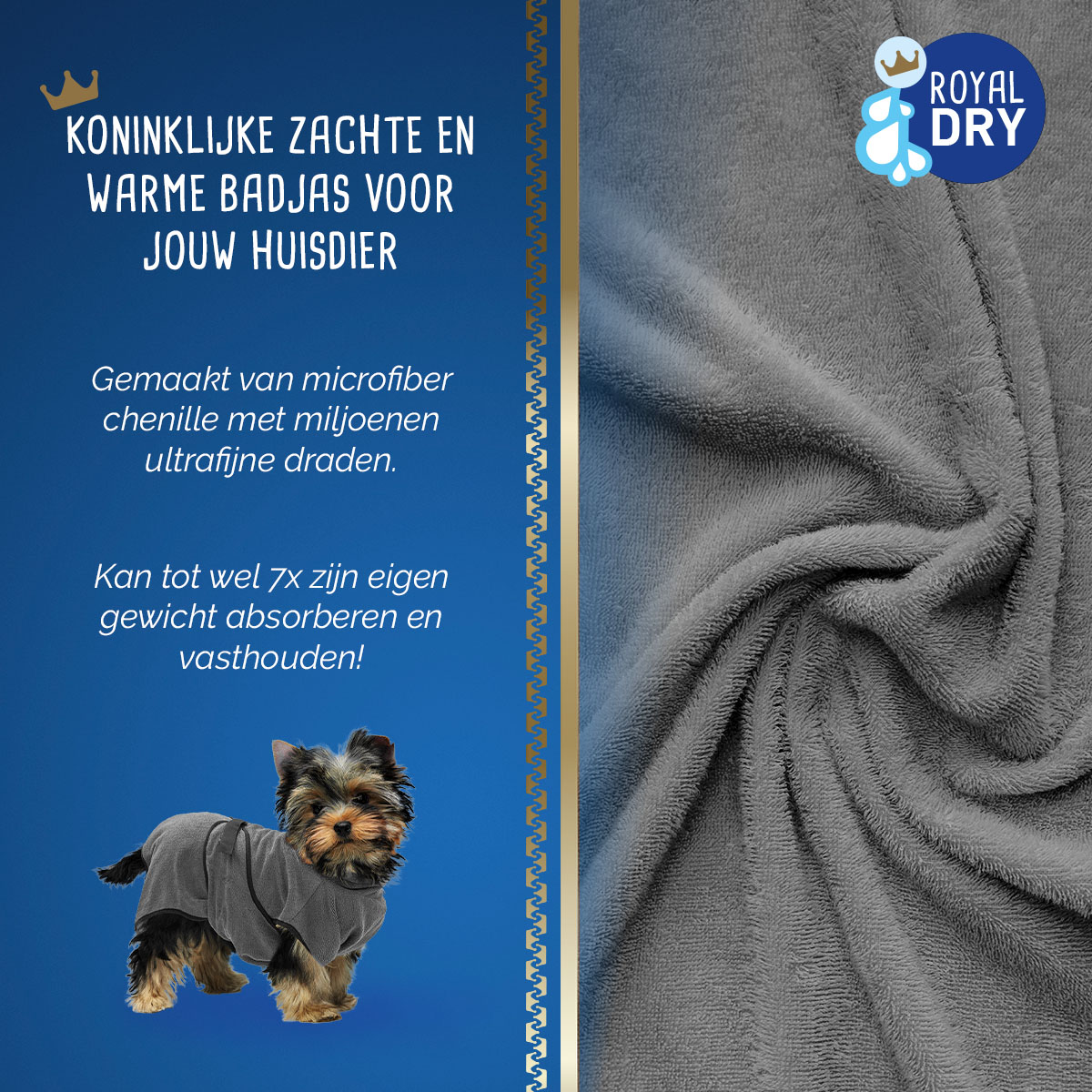 Royal Dry Badjas Voor Honden XS 2025 Royal Dry Badjas Voor Honden XS - Afbeelding 3